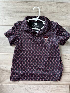 Size 4t Dark Horse Kids' Black Polo with Red Logo Pattern